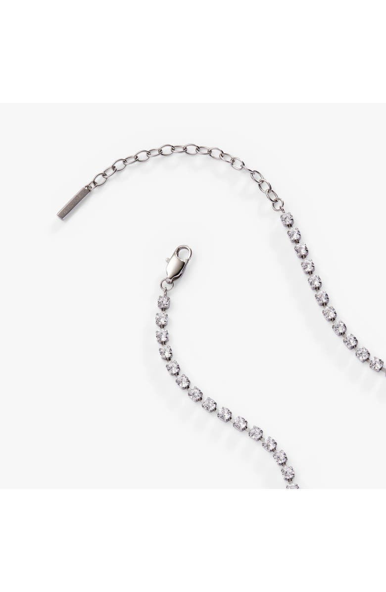 Alex and Ani Crystal Tennis Chain  Necklace, Alternate, color, Silver