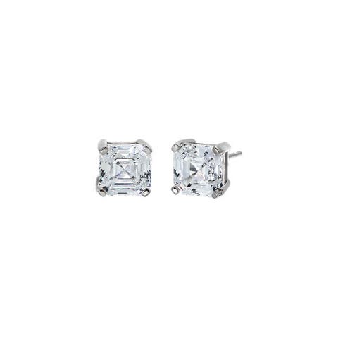 Cushion Solitaire CZ Stud Earring