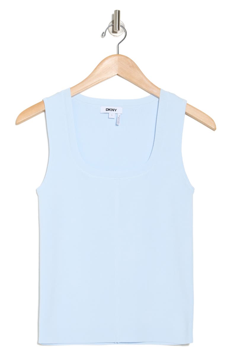 DKNY Mixed Media Sleeveless Sweater, Alternate, color, Skyway Blue