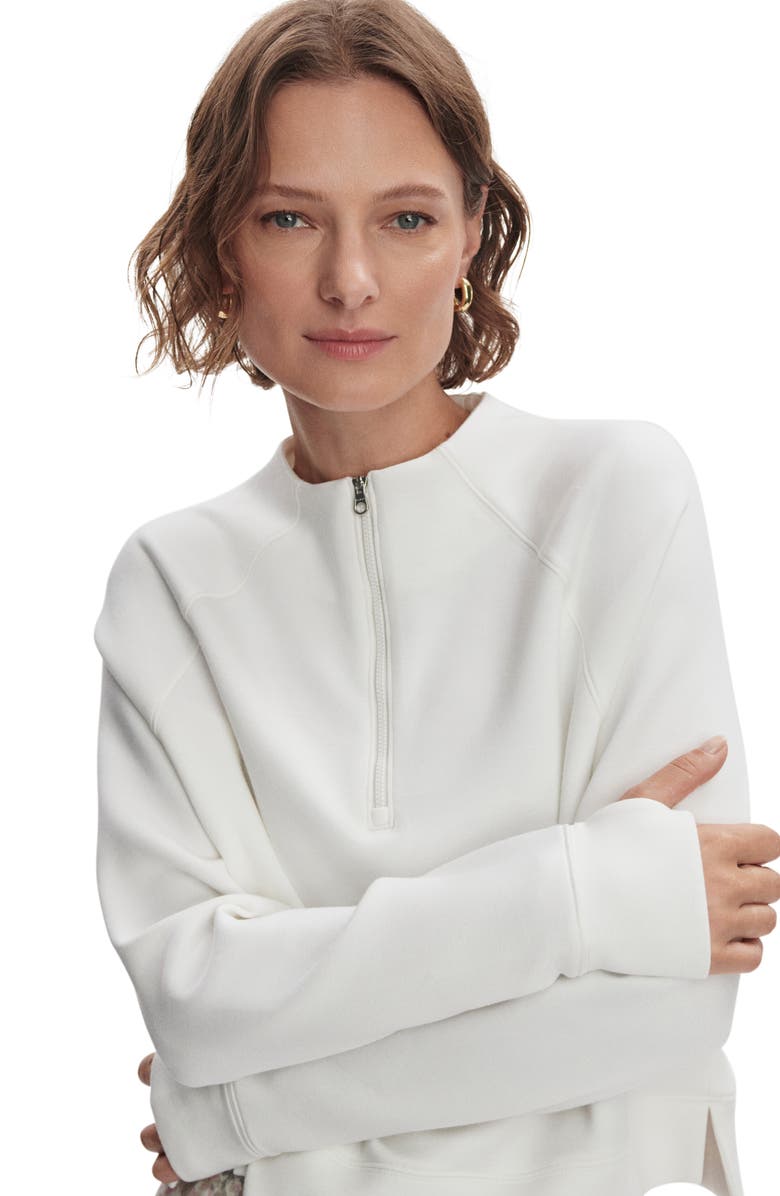 Varley Ebba Midlayer Half Zip, Alternate, color, Snow White