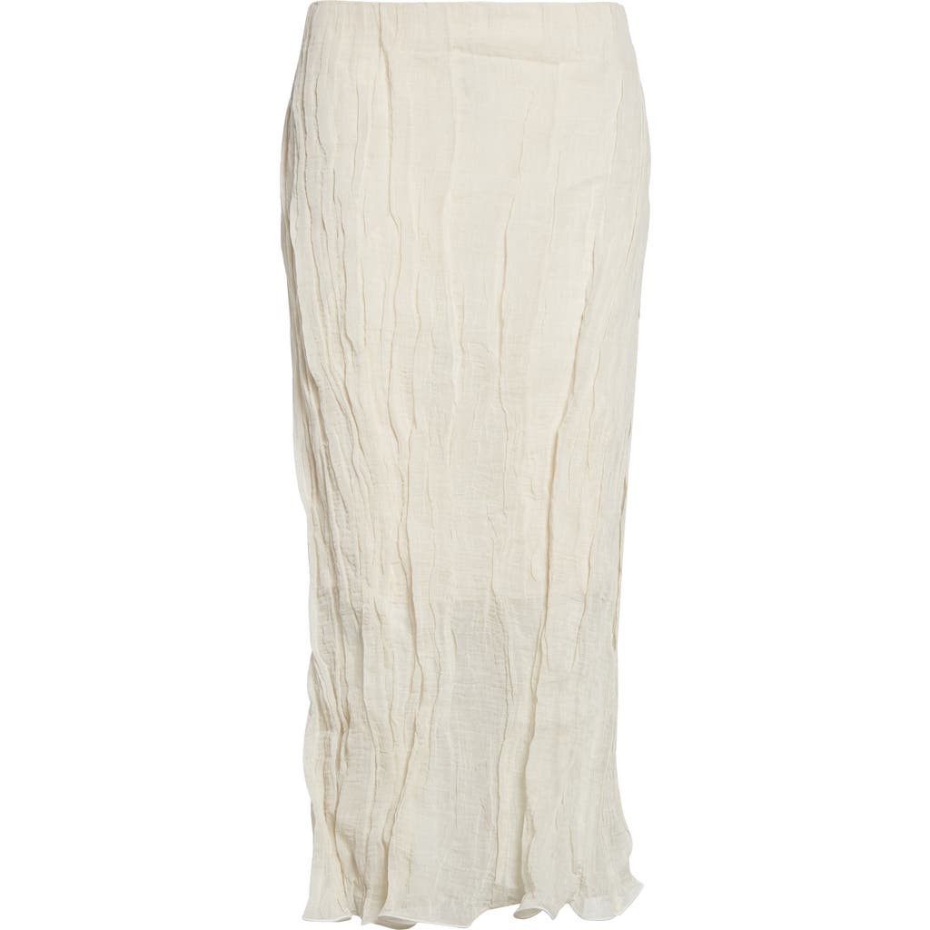 Brandon Maxwell The James Metallic Organza Straight Skirt In White