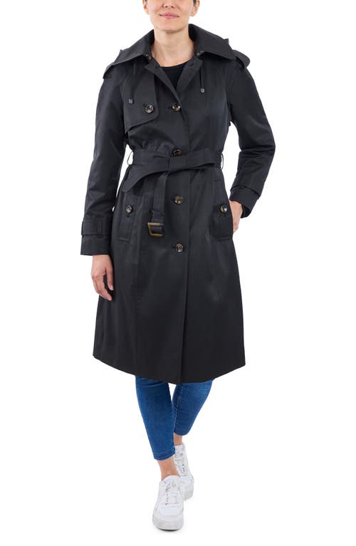 London Fog Cotton Blend Trench In Black