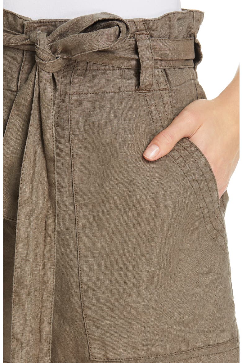 Daynna Linen Shorts, Alternate, color, FATIGUE