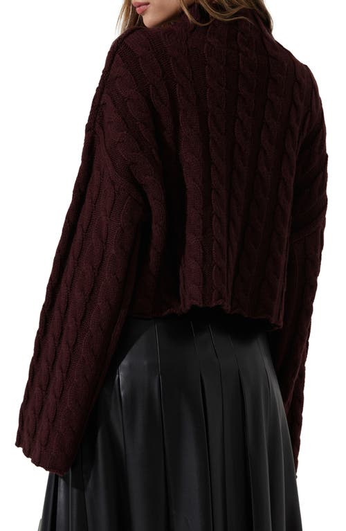 Astr The Label Sloan Cable Stitch Sweater In Animal Print