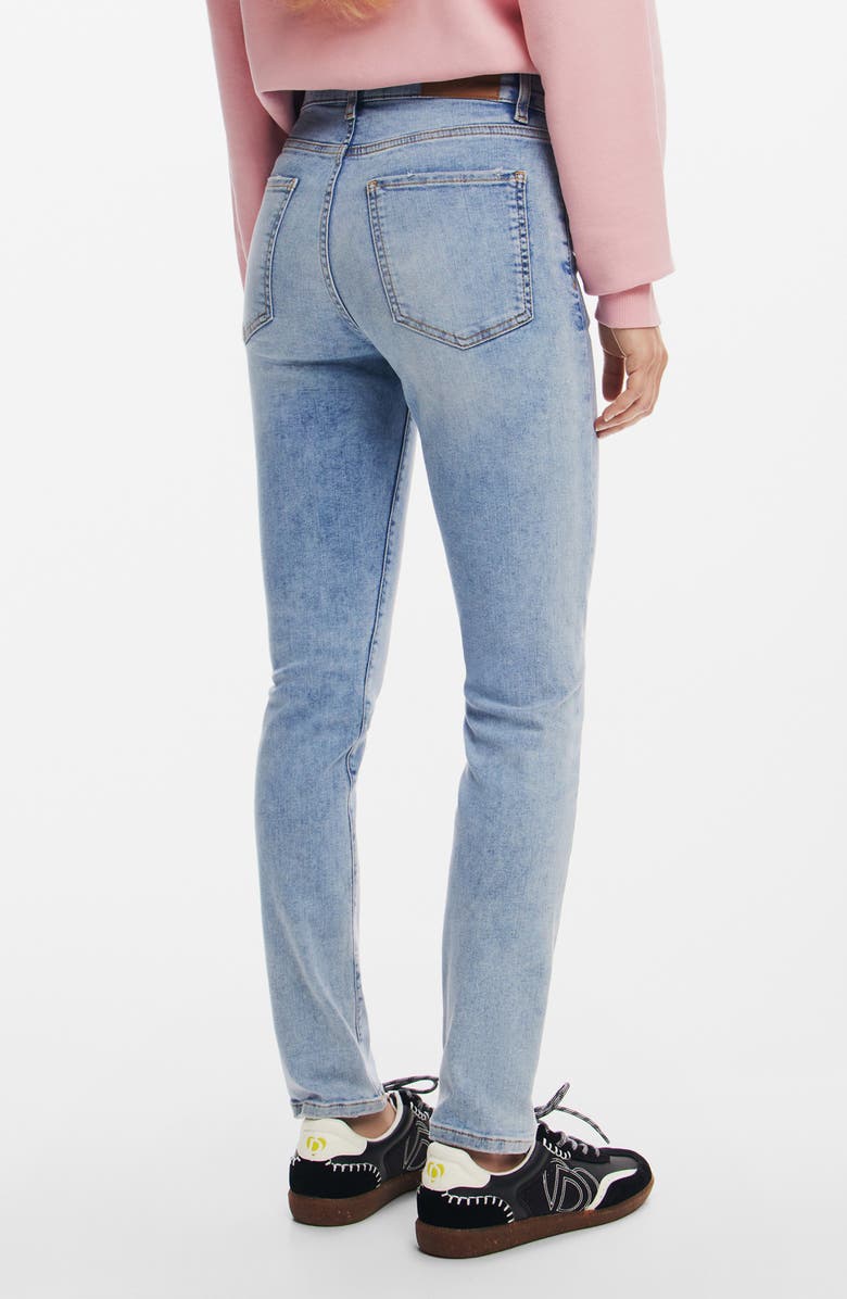 Desigual Aina Embroidered Skinny Jeans, Alternate, color, 