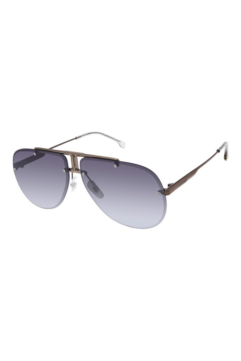 65mm Gradient Oversize Aviator Sunglasses, Alternate, color, DARK RUTH GRAY/ DARK GREY SF