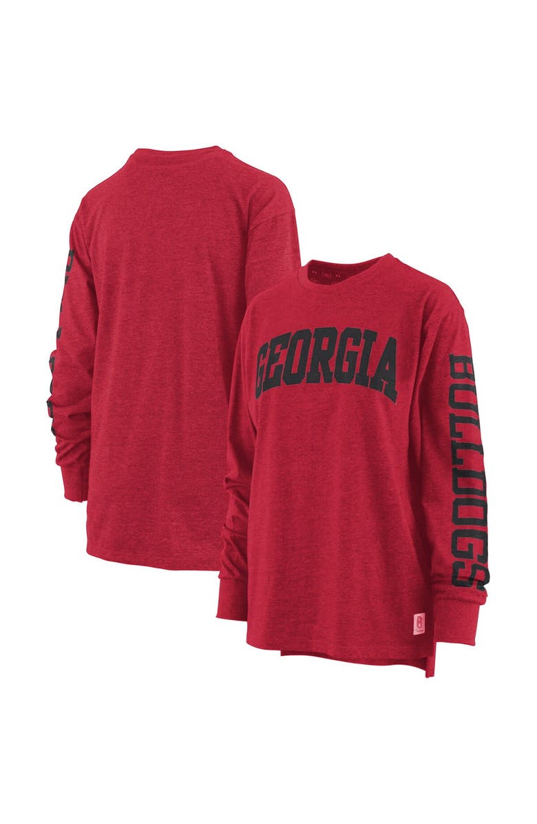 PRESSBOX Women's Pressbox Red Georgia Bulldogs Two-Hit Canyon Long Sleeve T-Shirt, Main, color, Red