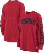 PRESSBOX Women's Pressbox Red Georgia Bulldogs Two-Hit Canyon Long Sleeve T-Shirt