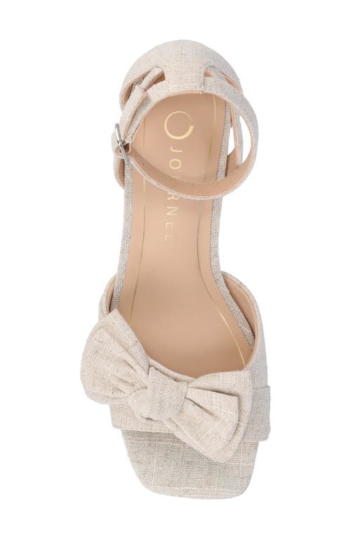 Shop Journee Collection Zevi Bow Block Heel Sandal In Bone