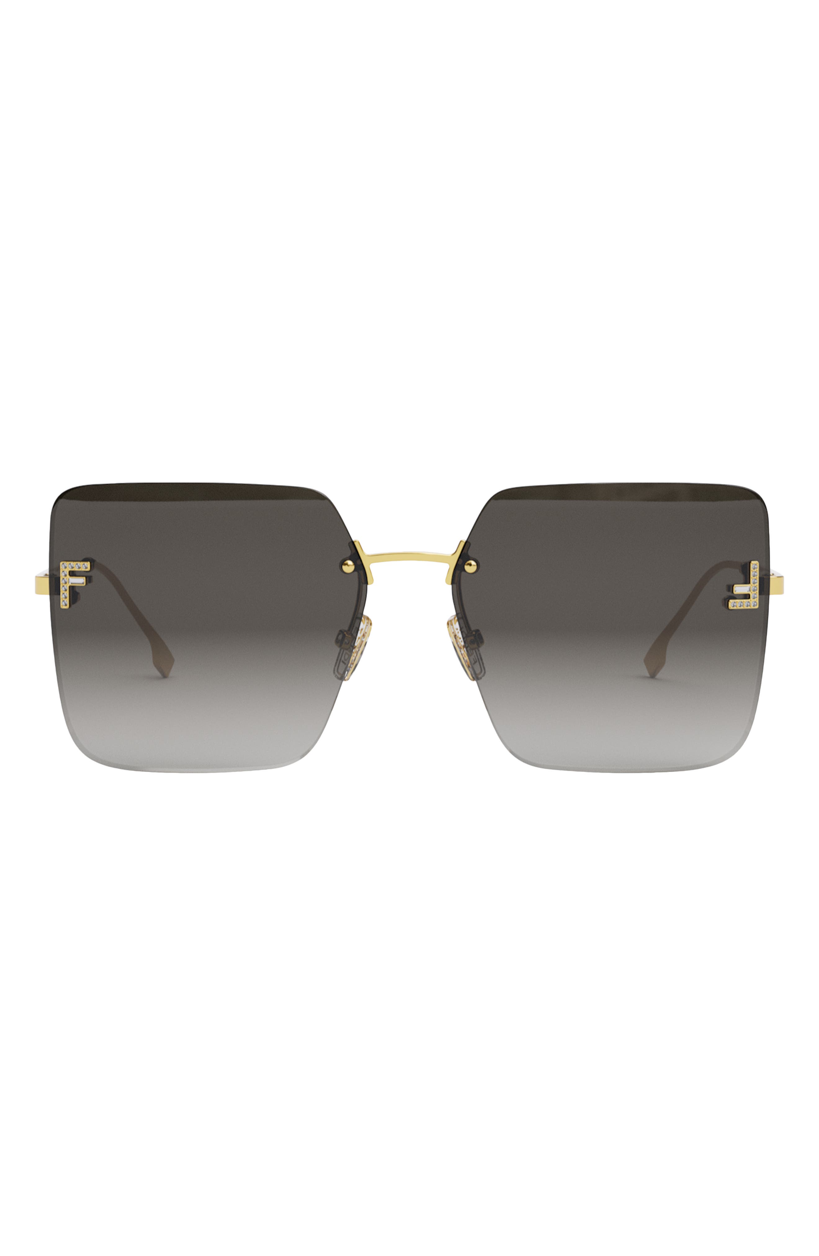 Fendi FF Diamonds 55mm Gradient Square Sunglasses | Nordstrom