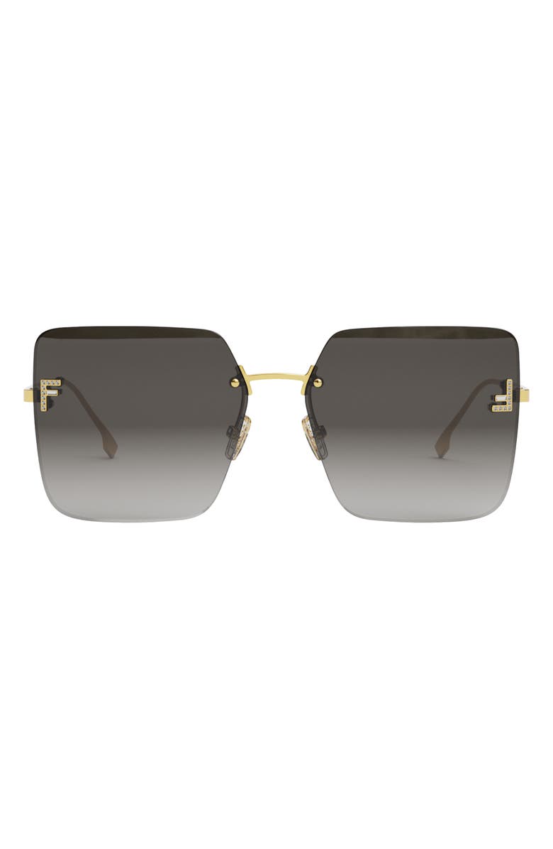 Fendi 'Fendi First 59mm Geometric Sunglasses, Main, color, Shiny Endura Gold Metal