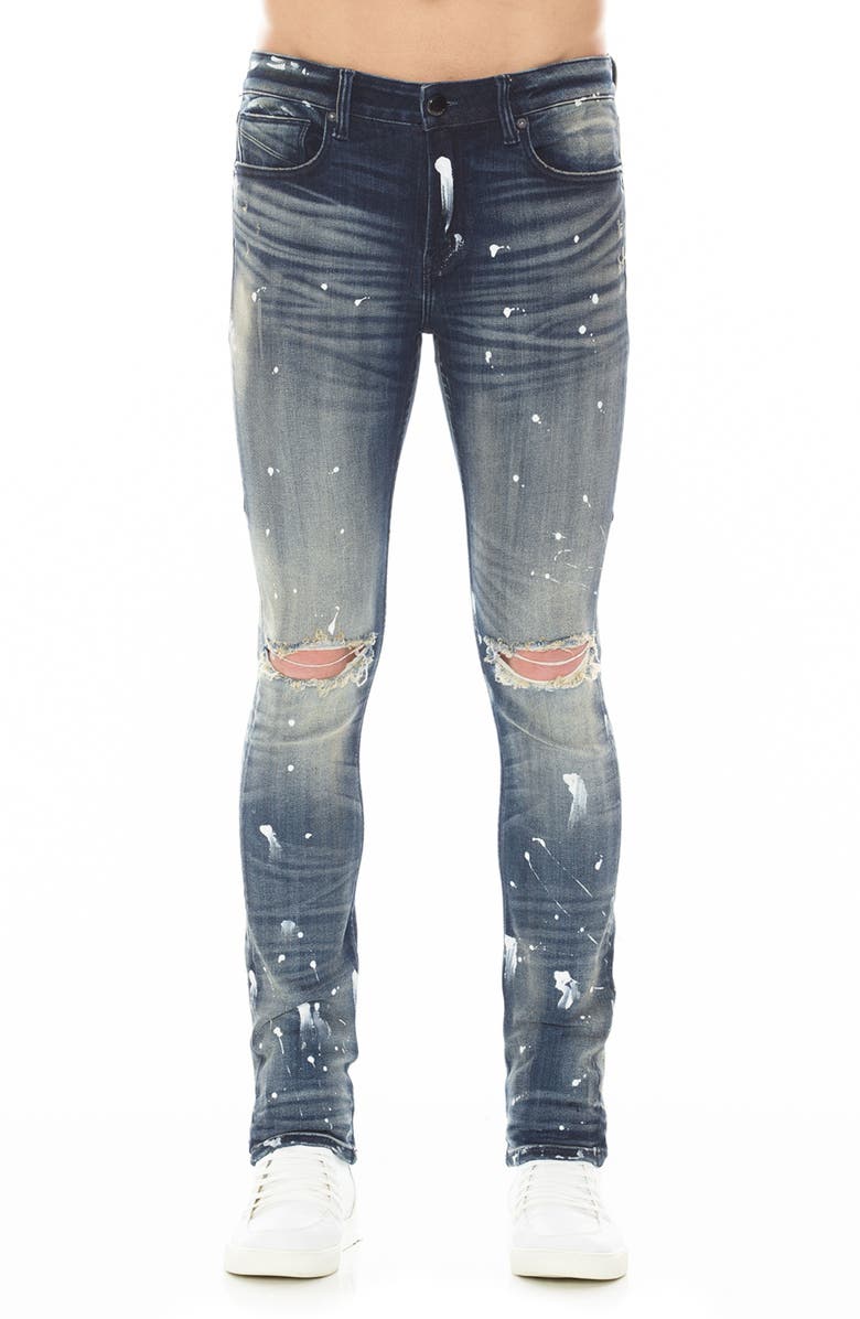 HVMAN Strat Ripped Super Skinny Jeans, Main, color, Guac