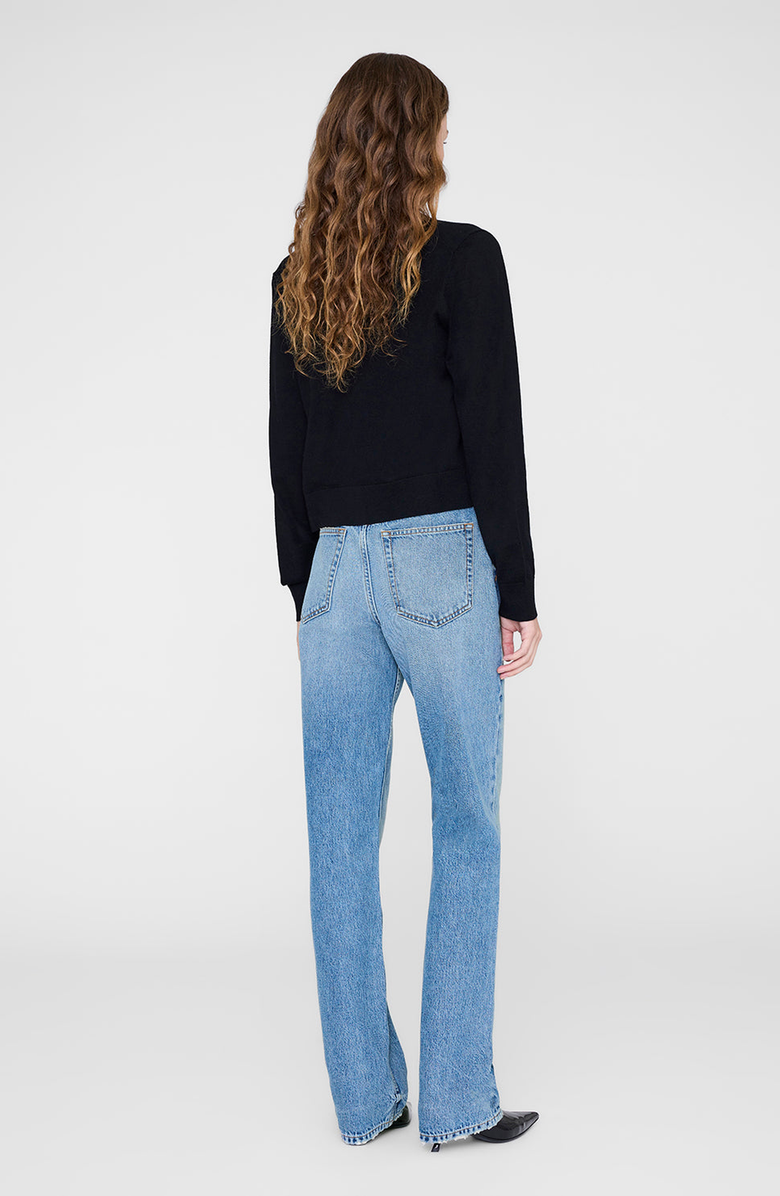 ANINE BING Moni Crop Cardigan, Alternate, color, Black