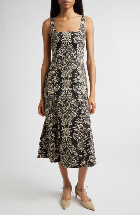 Augustina Botanical Midi Dress