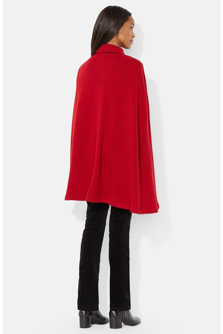 Sweater Knit Military Cape, Alternate, color, HERITAGE RED