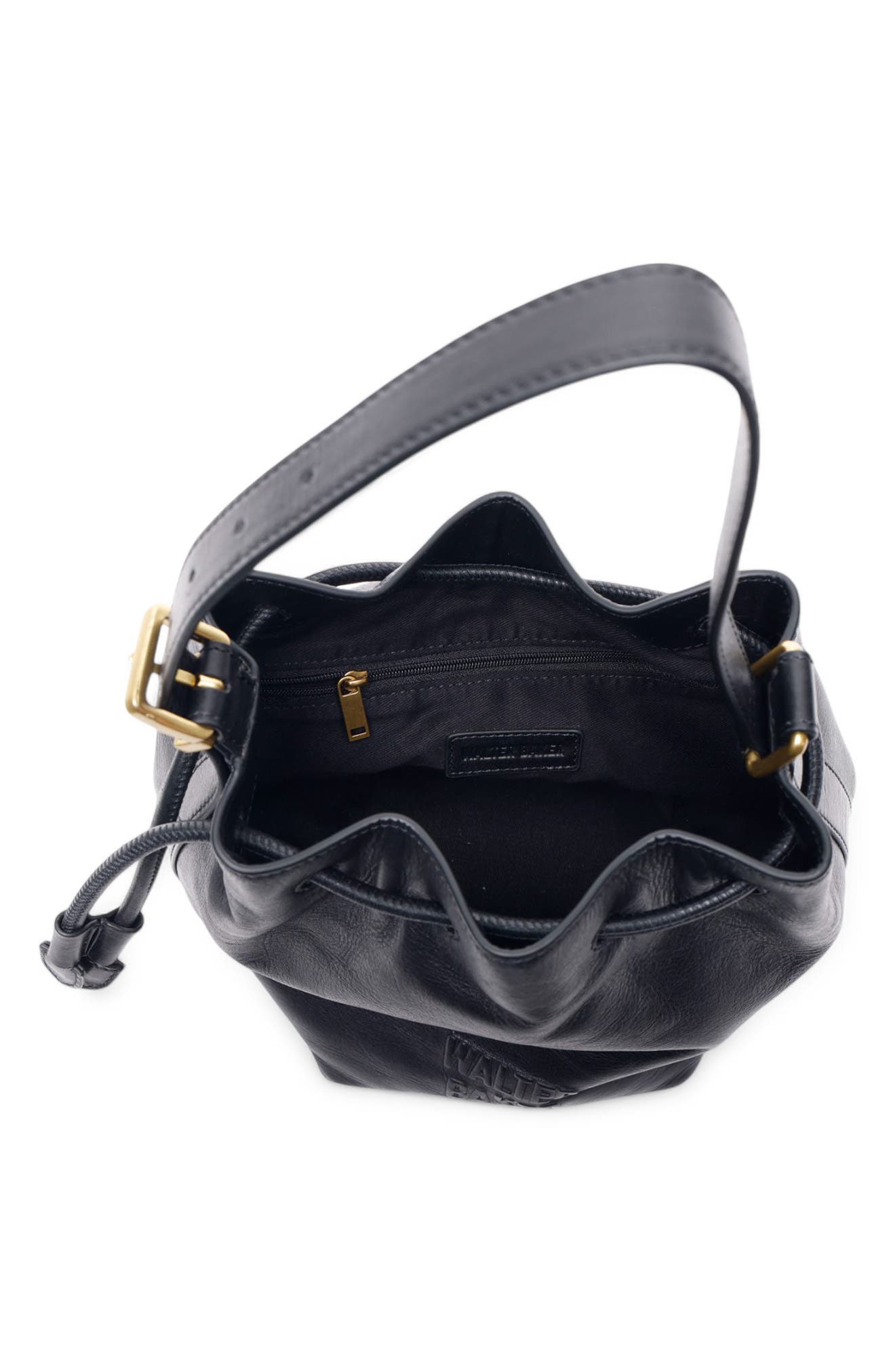Walter Baker Rue Leather Bucket Bag, Alternate, color, Black