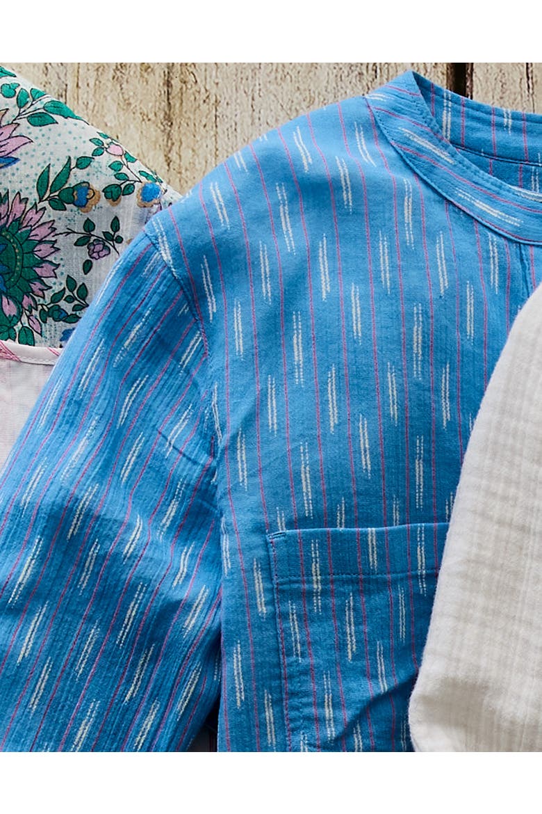 Dylan Gauze Shirt, Alternate, color, Capri Ikat