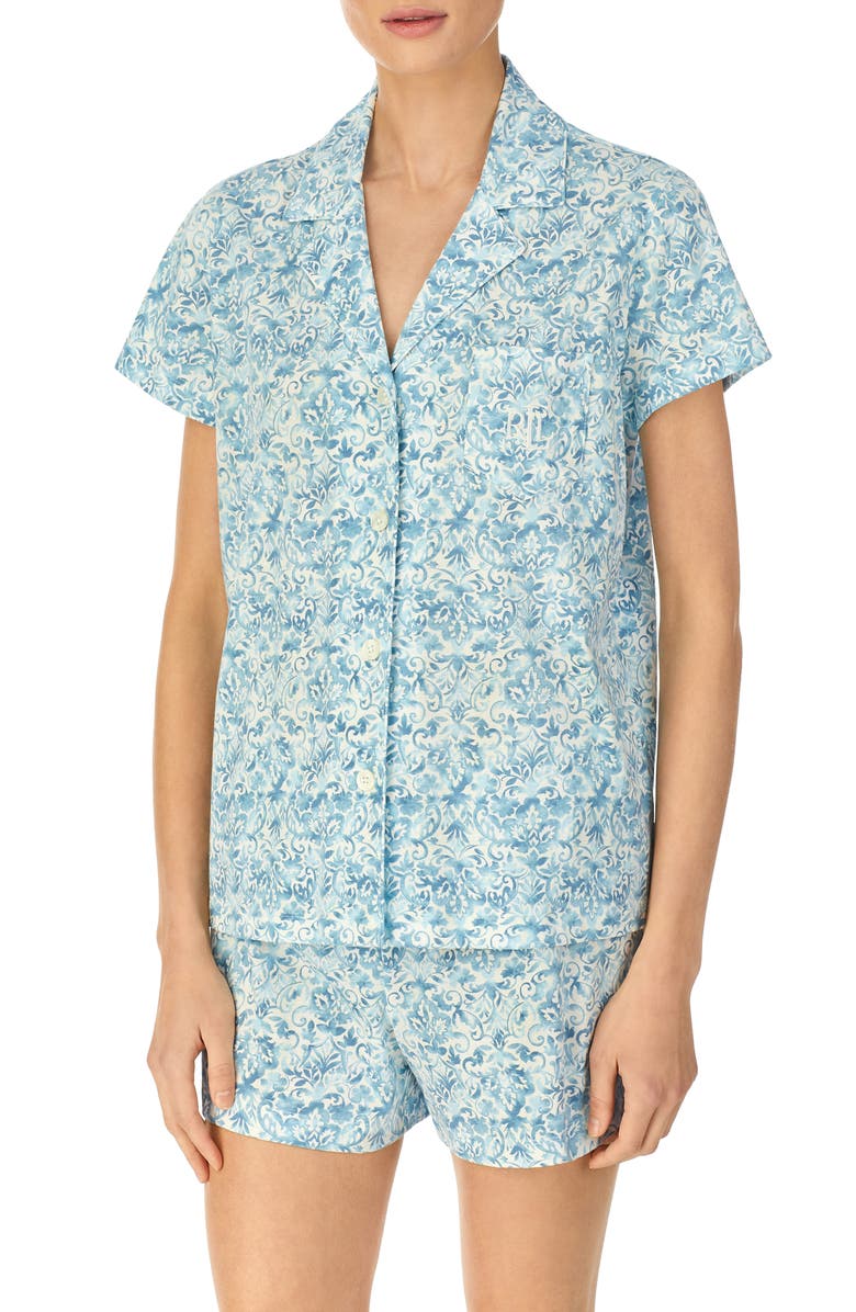 Lauren Ralph Lauren Floral Short Pajamas, Main, color, 