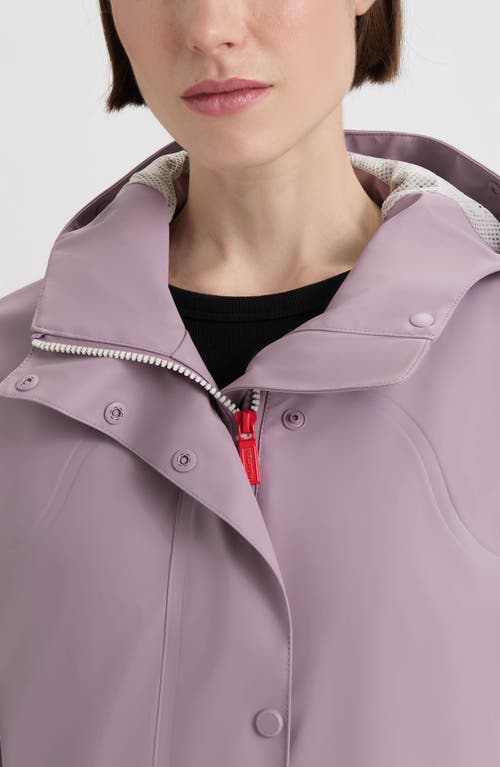 Hunter Short Rubberized Waterproof Rain Jacket In Purple