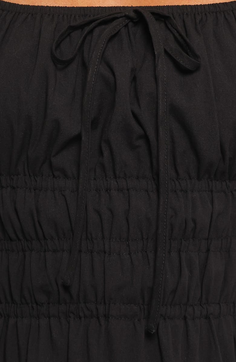 Petal & Pup Ione Shirred Tie Strap Maxi Dress, Alternate, color, Black