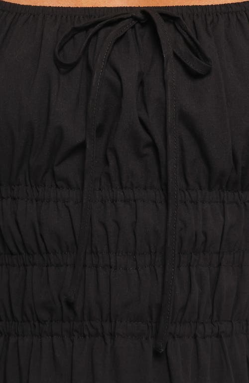 Petal And Pup Petal & Pup Ione Shirred Tie Strap Maxi Dress In Black