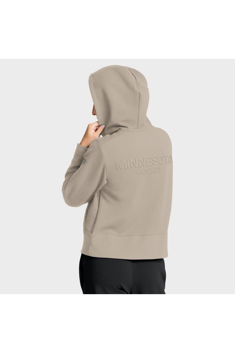 Women's Fanatics Tan Minnesota Wild Authentic Pro Road Tri-Blend Quarter-Zip Hoodie, Alternate, color, Tan