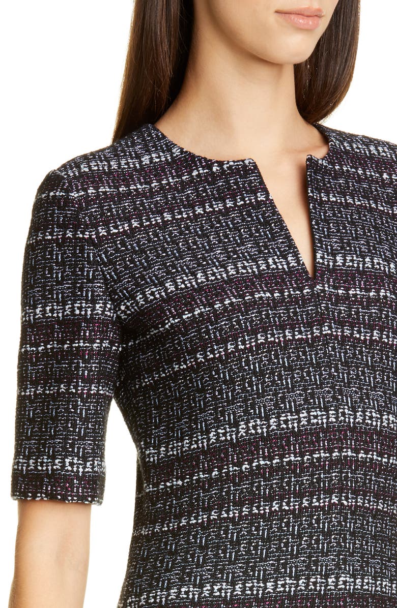 St. John Collection Texture Bouclé Tweed A-Line Dress, Alternate, color, 