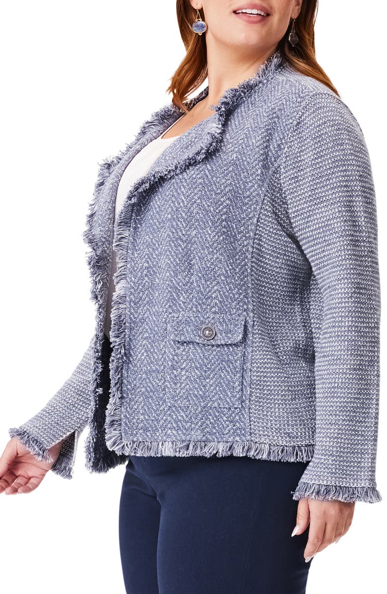 NIC+ZOE Fringe Pocket Knit Jacket, Alternate, color, 