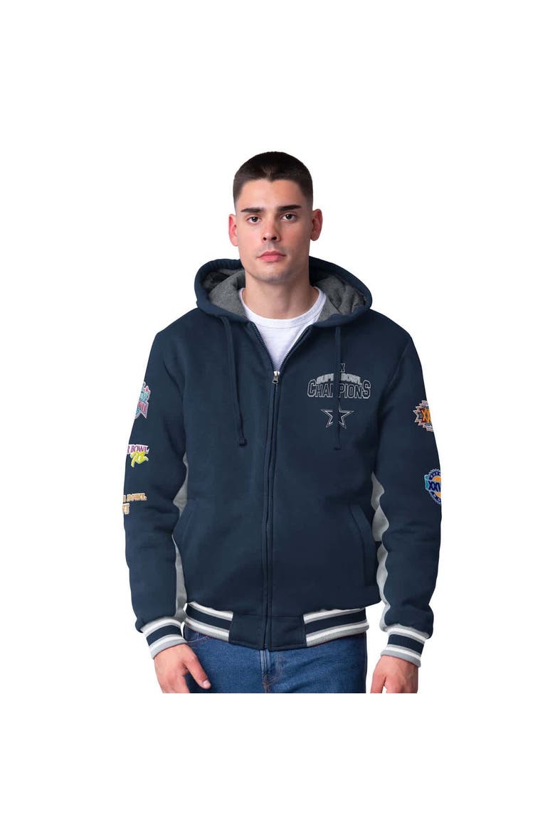 Men's G-III Sports by Carl Banks Navy Dallas Cowboys No Huddle Commemorative Full-Zip Hoodie Jacket, Main, color, Navy