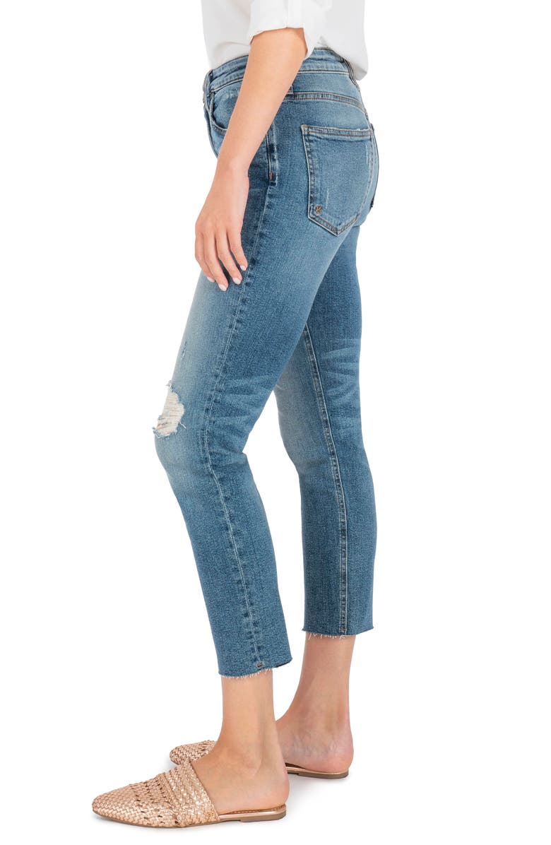 KUT from the Kloth Rachael Ripped Raw Hem Crop Mom Jeans, Alternate, color, 