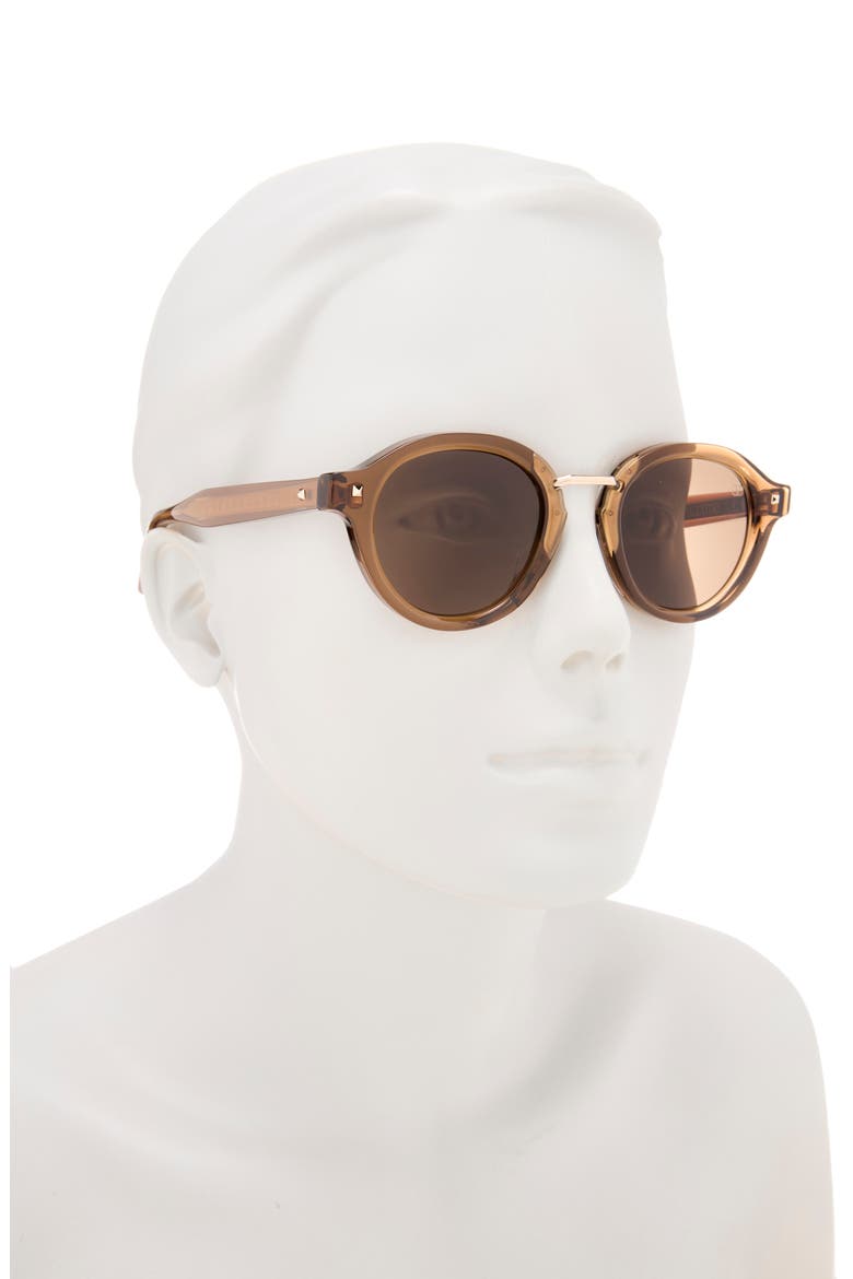 46mm Round Sunglasses, Alternate, color, BROWN BROWN BROWN