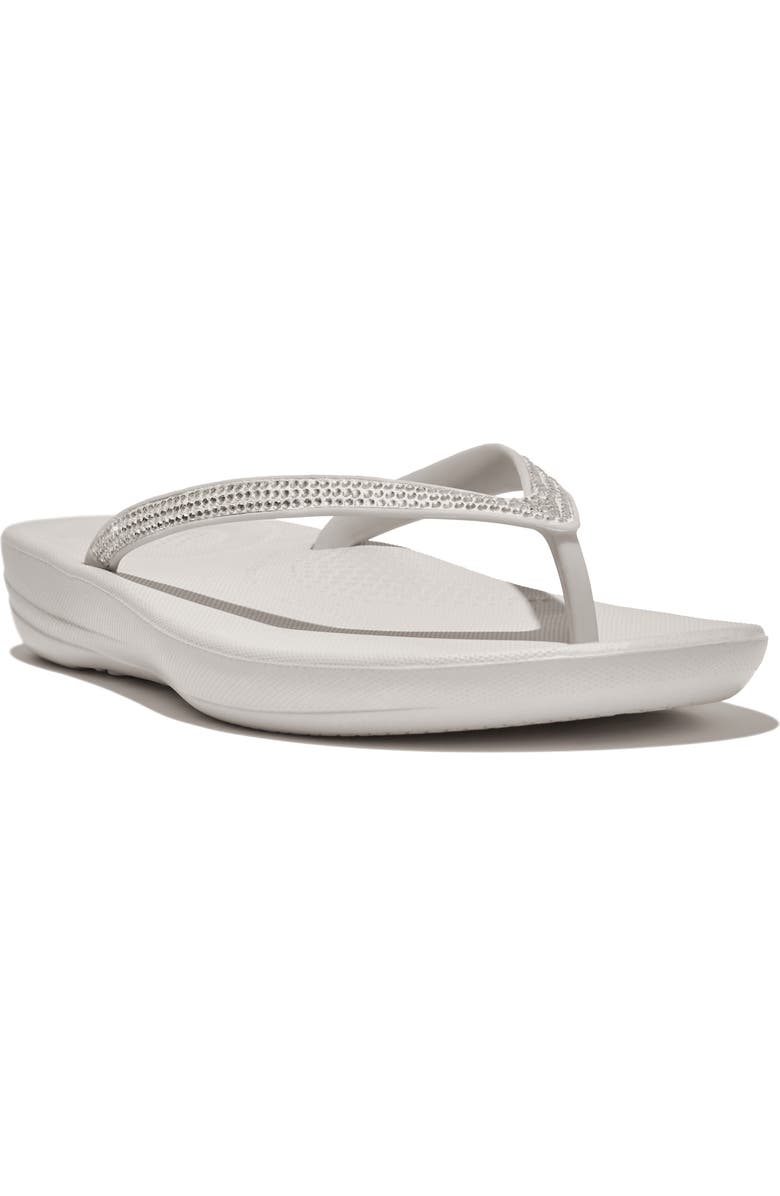 FitFlop iQushion<sup>™</sup> Splash Crystal Flip Flop, Main, color, Tiptoe Grey