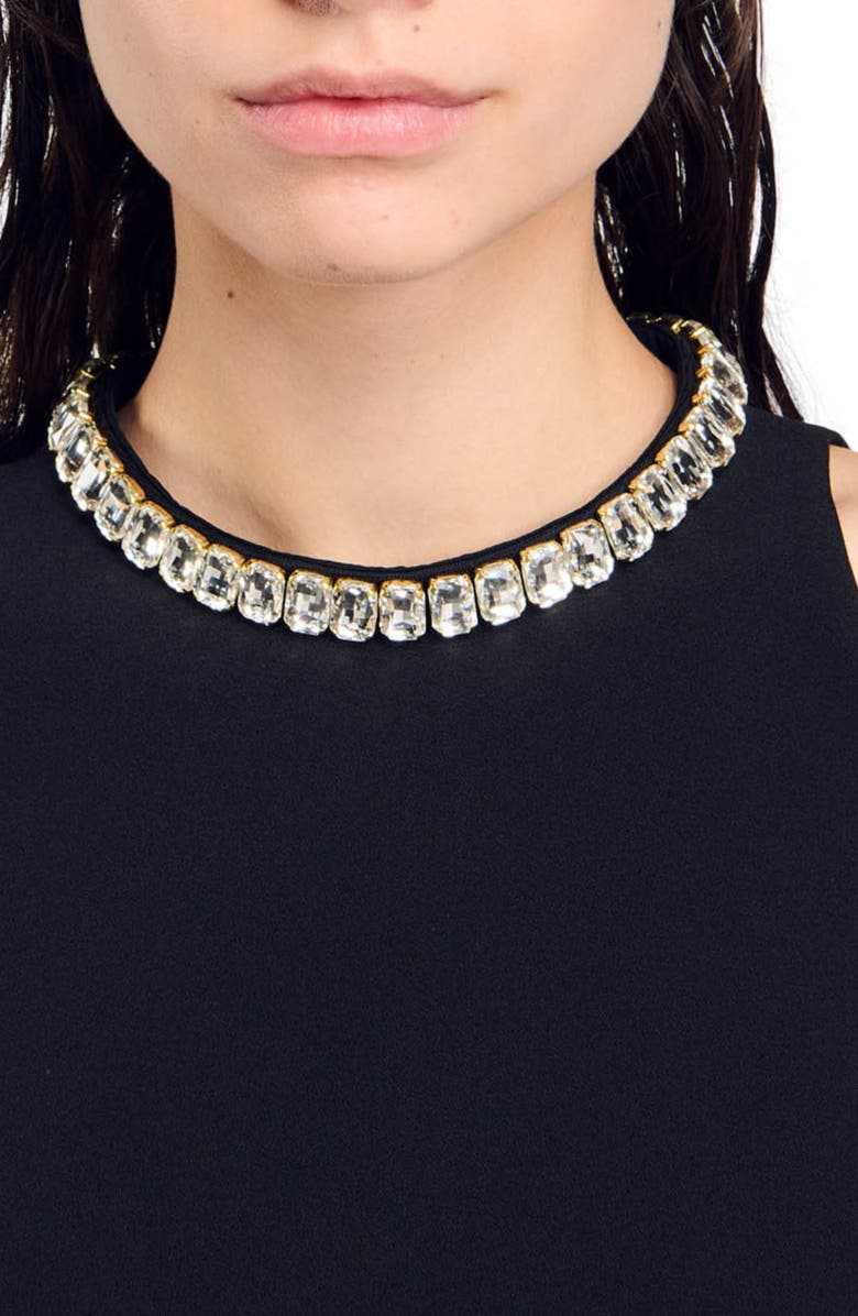 SANDRO Rhinestone crop top, Alternate, color, 