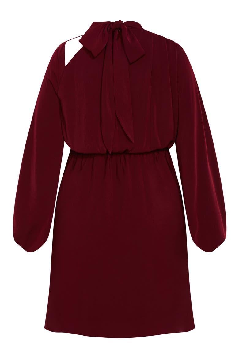 Jaylee Shoulder Cutout Long Sleeve Dress, Alternate, color, PLUM