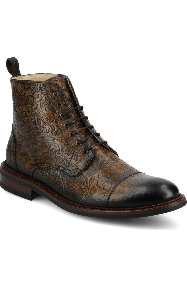 TAFT The Rome Embossed Cap Toe Boot, Main, color,