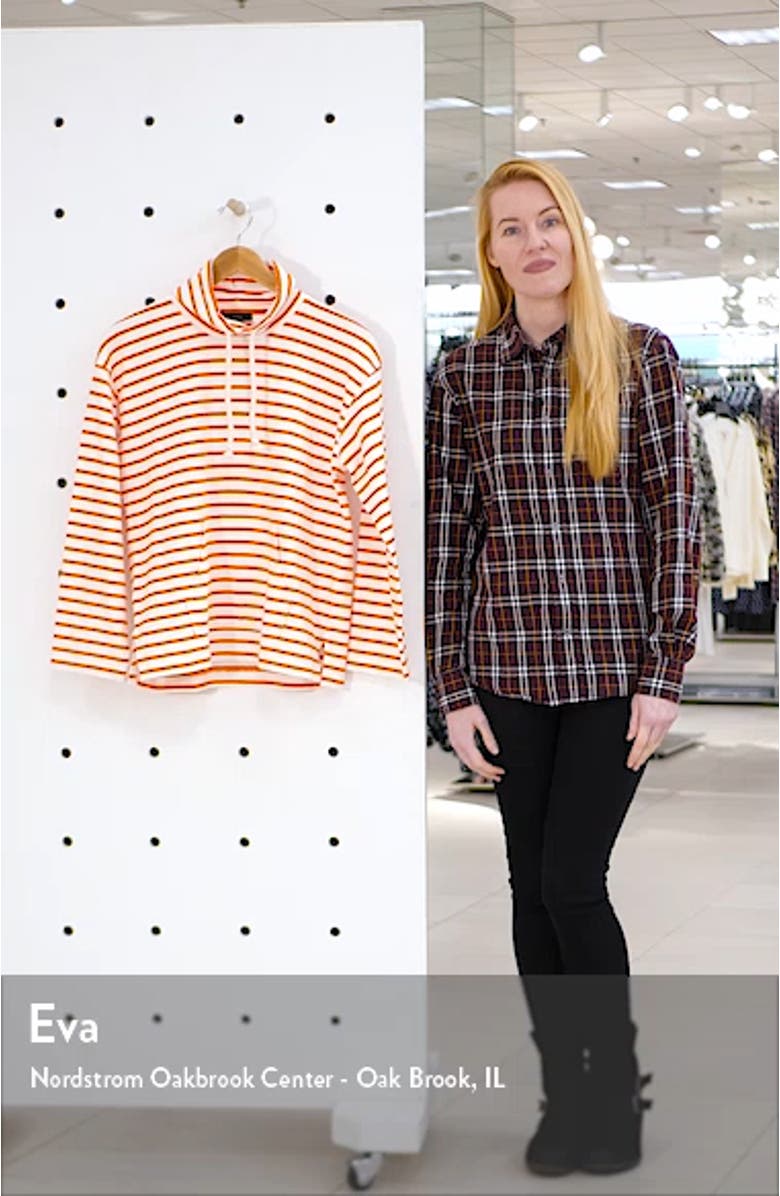 Stripe Mariner Cloth Funnel Neck Pullover, sales video thumbnail