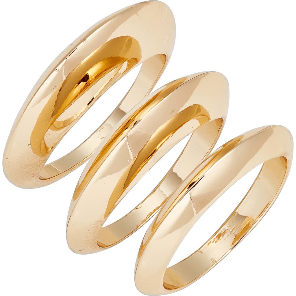 Open Edit Knife Edge Set Of 3 Rings In Gold