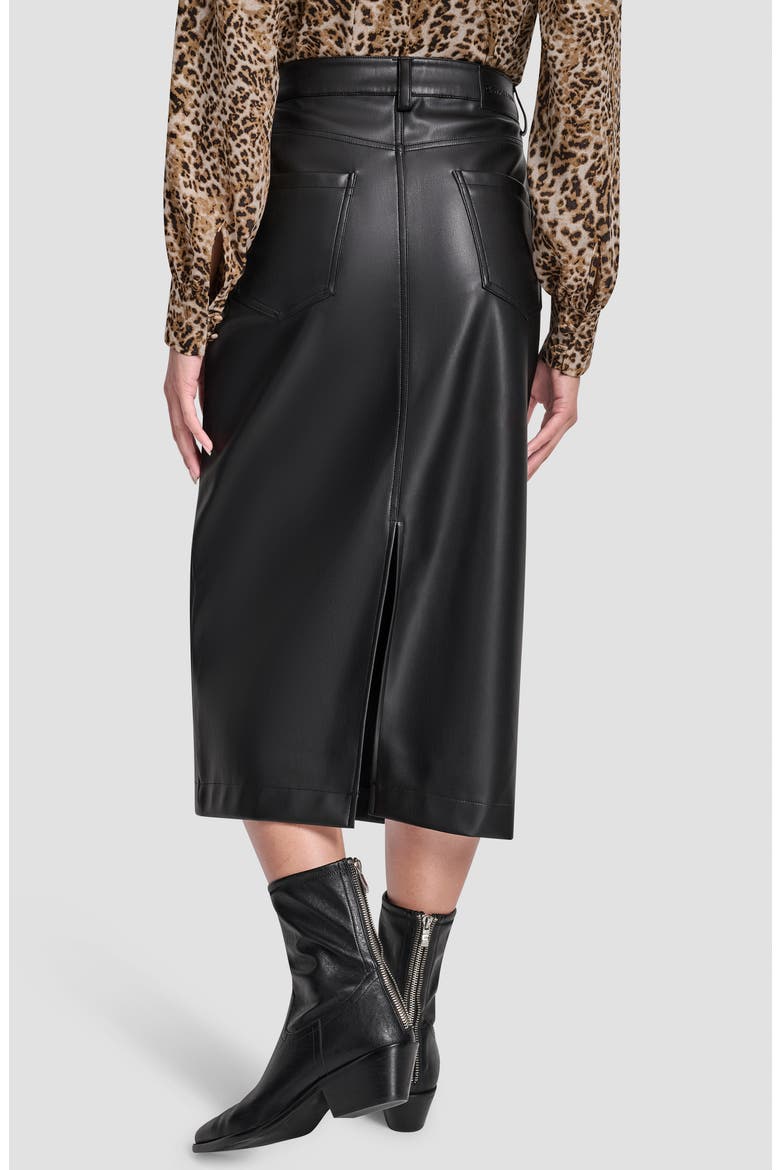 Faux Leather Midi Skirt, Alternate, color, BLACK