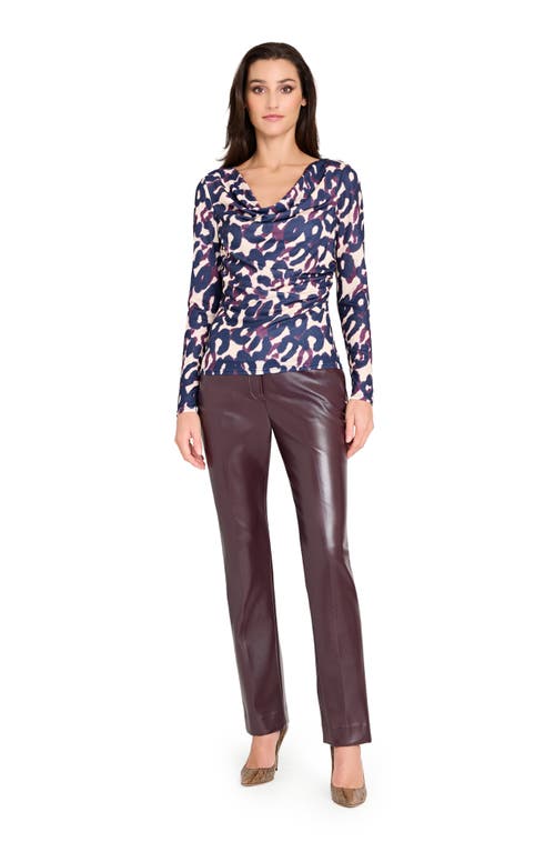 Tahari Asl Faux Leather Pants In Burgundy