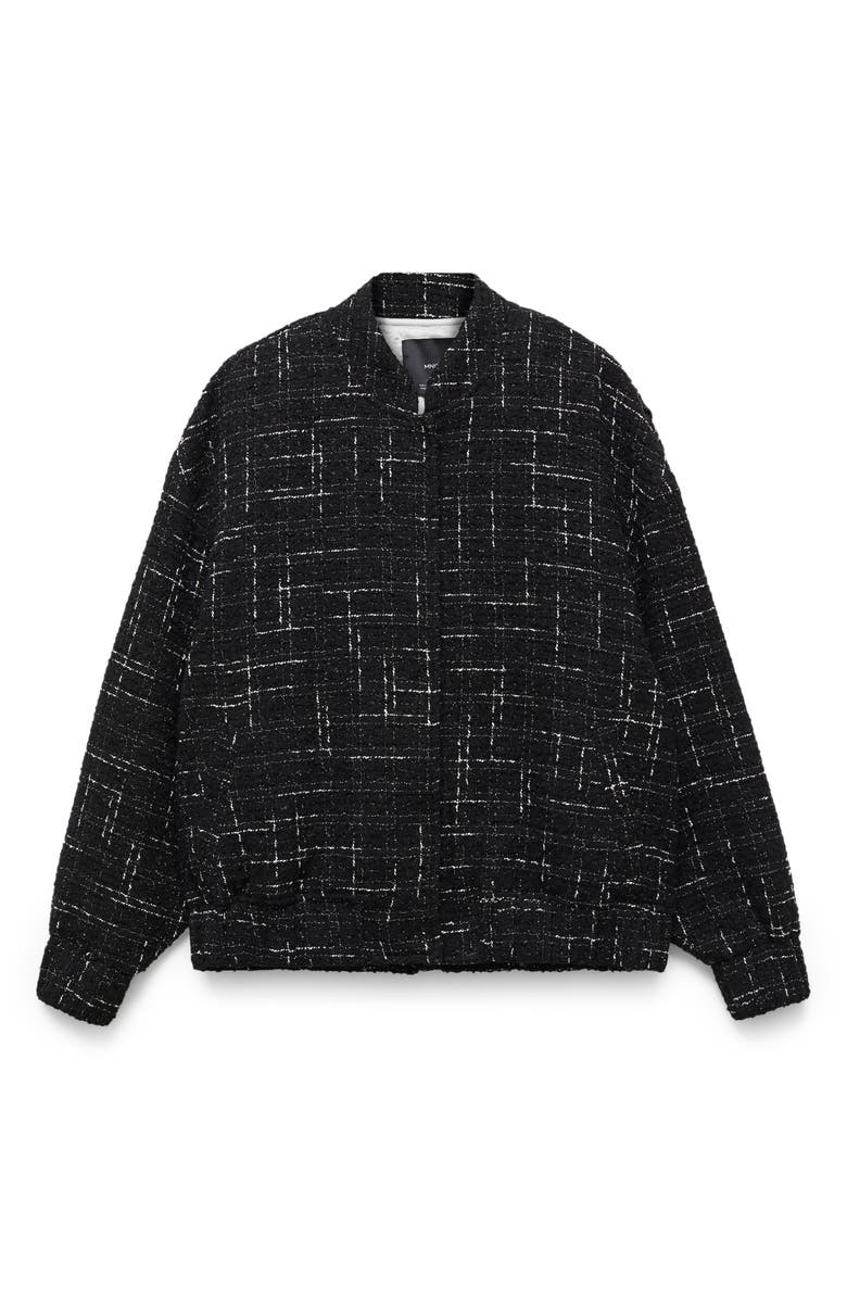 MANGO Tweed Bomber Jacket, Alternate, color, 