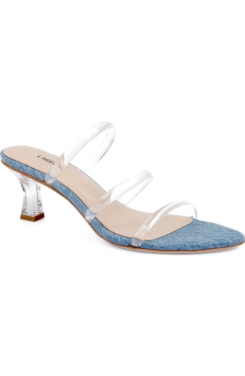 L'AGENCE Ludovica Slide Sandal, Main, color, Light Blue