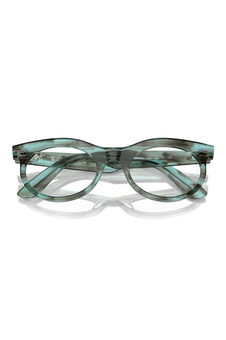 50mm Oval Optical Glasses, Alternate, color, TRANSPARENT GREEN