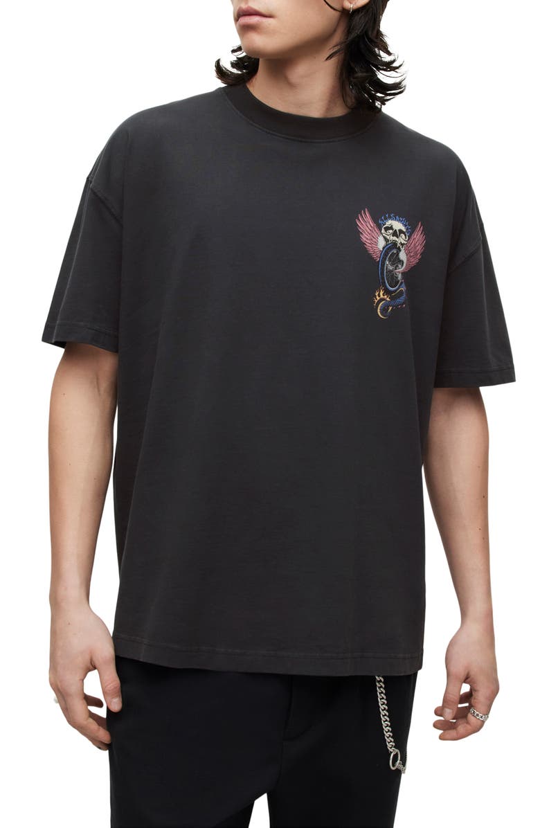 AllSaints Road Rash Graphic Tee, Main, color, 