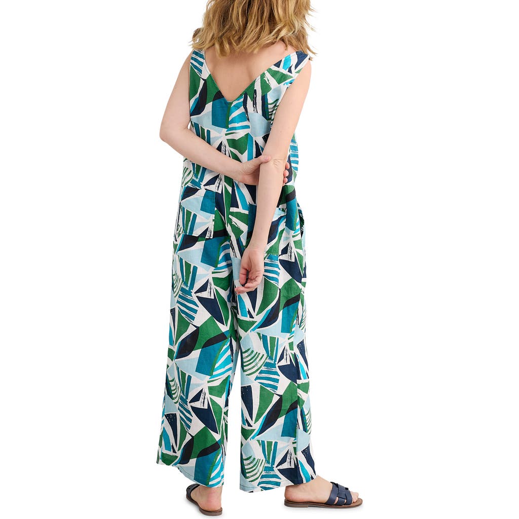 Shop Seasalt Cornwall Salt Air Wide Leg Jumpsuit In Spinnaker Sails Hedgerow