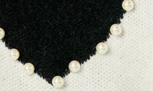 English Factory Heart Imitation Pearl Sweater In Black Multi