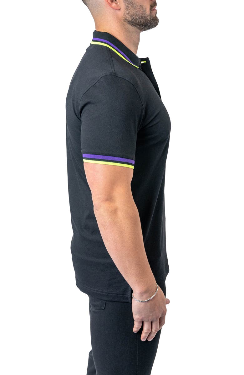 Maceoo Mozart Milano Egyptian Cotton Polo, Alternate, color, Black