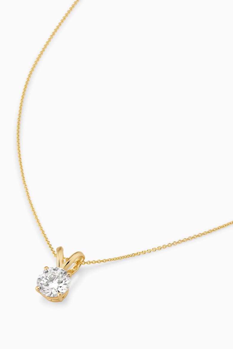 14K Solid Gold Luminous 1.5 Carat Lab Diamond Solitaire Necklace, Alternate, color, Yellow Gold, Lab Diamonds