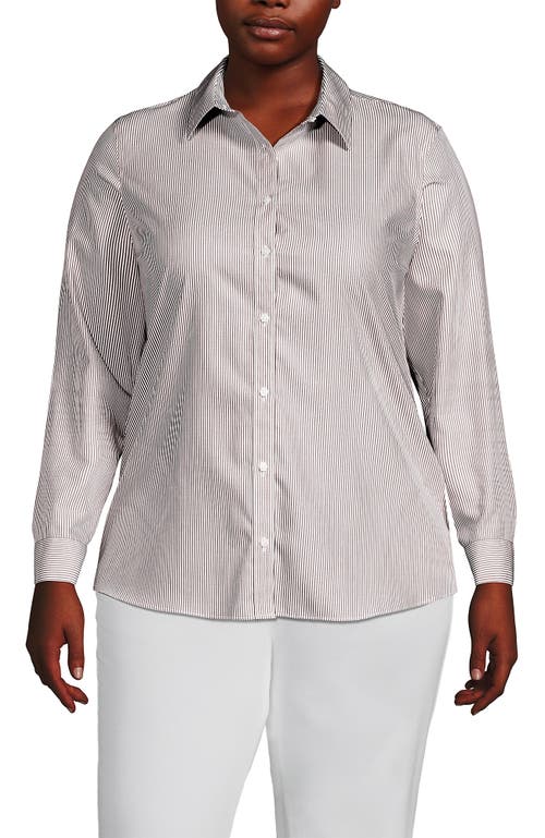 LANDS' END LANDS' END PLUS SIZE NO IRON BUTTON FRONT SHIRT