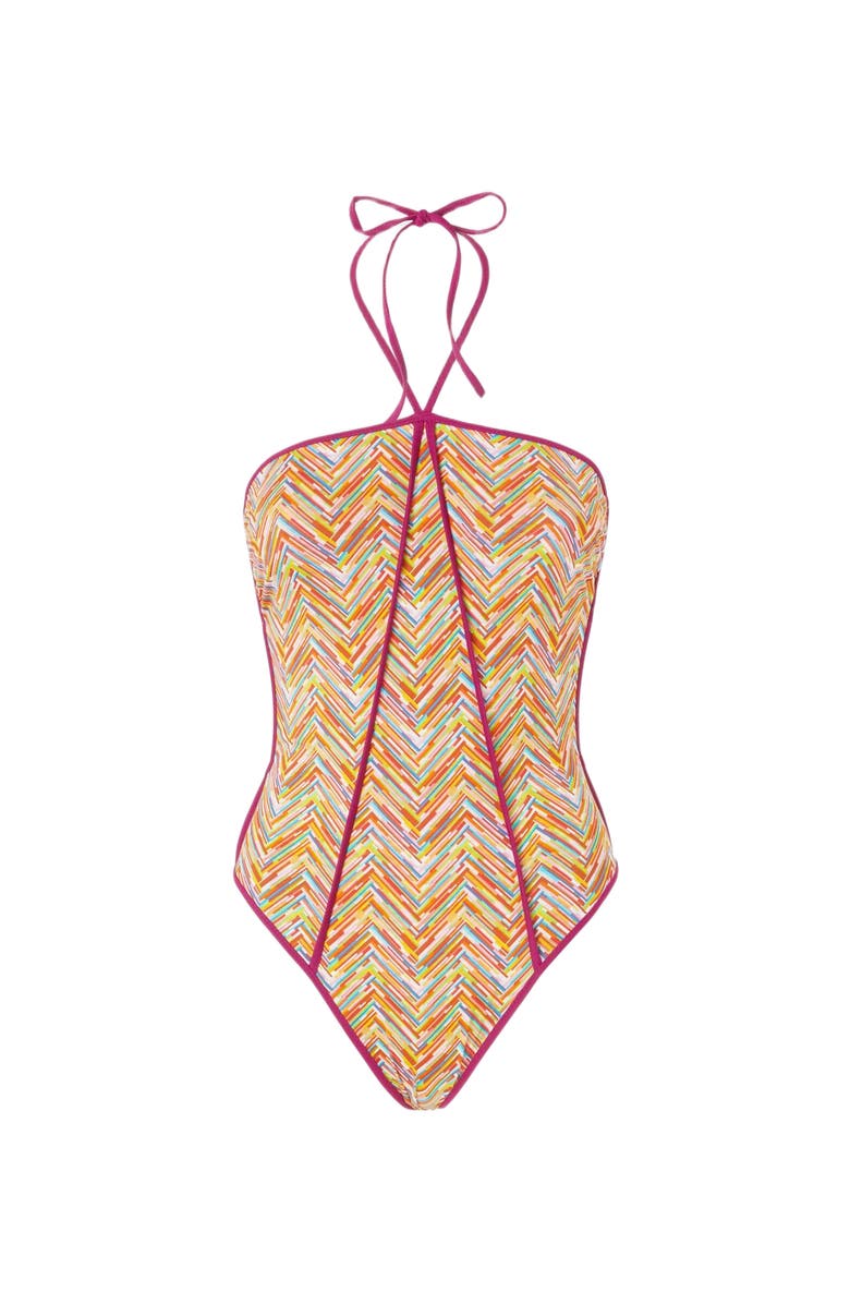 Missoni Reversible One-piece Swimsuit With Print And Contrasting Piping, Alternate, color, Multicoloured