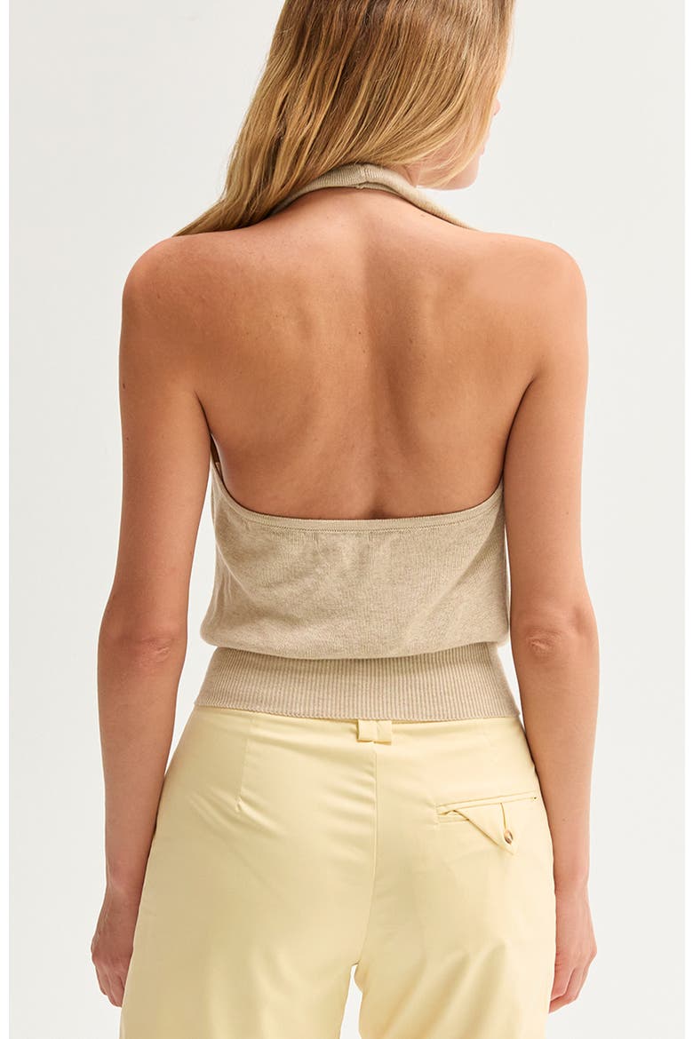 Cowl Neck Halter Knit Top, Alternate, color, Oatmeal